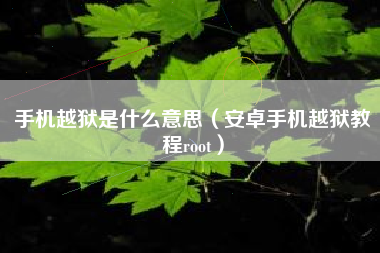 手机越狱是什么意思（安卓手机越狱教程root）