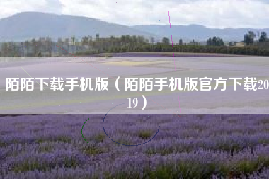 陌陌下载手机版（陌陌手机版官方下载2019）