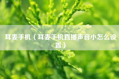 耳麦手机（耳麦手机直播声音小怎么设置）