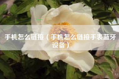 手机怎么链接（手机怎么链接手表蓝牙设备）