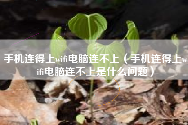 手机连得上wifi电脑连不上（手机连得上wifi电脑连不上是什么问题）