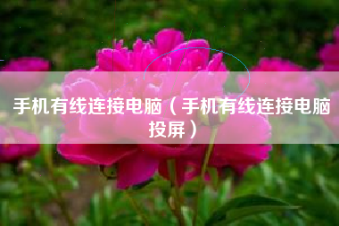 手机有线连接电脑（手机有线连接电脑投屏）
