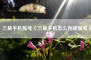 三星手机帐号（三星手机怎么创建账号）