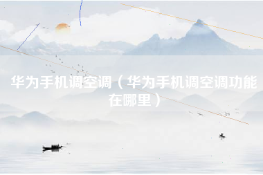 华为手机调空调（华为手机调空调功能在哪里）