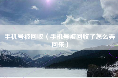手机号被回收（手机号被回收了怎么弄回来）