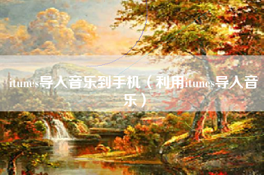 itunes导入音乐到手机（利用itunes导入音乐）
