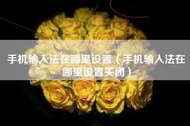 手机输入法在哪里设置（手机输入法在哪里设置关闭）