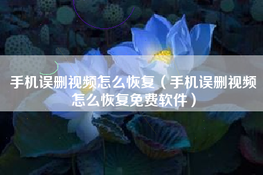 手机误删视频怎么恢复（手机误删视频怎么恢复免费软件）