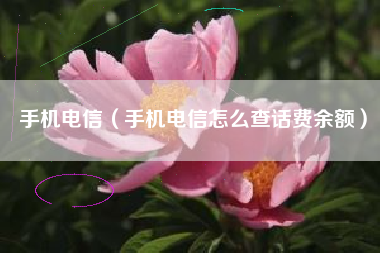 手机电信（手机电信怎么查话费余额）