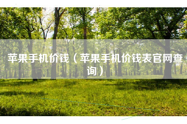 苹果手机价钱（苹果手机价钱表官网查询）
