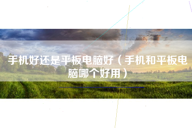 手机好还是平板电脑好（手机和平板电脑哪个好用）