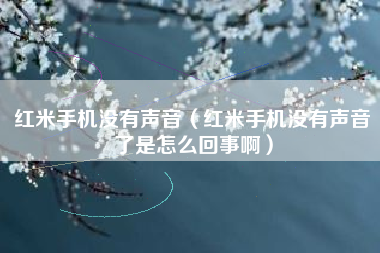 红米手机没有声音（红米手机没有声音了是怎么回事啊）