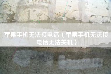 苹果手机无法接电话（苹果手机无法接电话无法关机）
