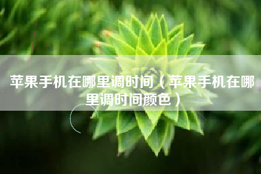 苹果手机在哪里调时间（苹果手机在哪里调时间颜色）
