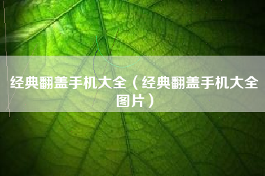 经典翻盖手机大全（经典翻盖手机大全图片）