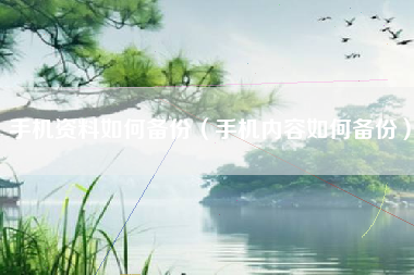 手机资料如何备份（手机内容如何备份）