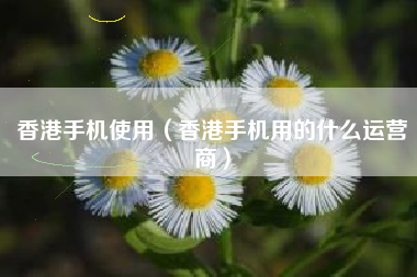 香港手机使用（香港手机用的什么运营商）