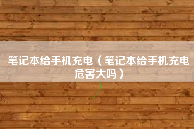 笔记本给手机充电（笔记本给手机充电危害大吗）
