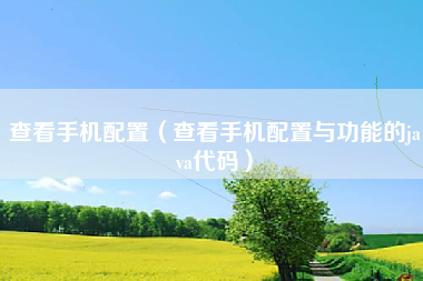 查看手机配置（查看手机配置与功能的java代码）