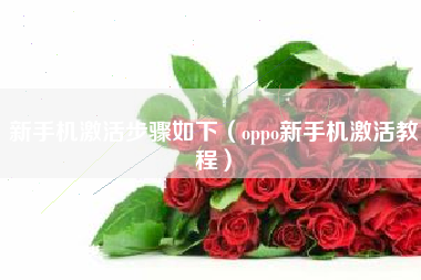 新手机激活步骤如下（oppo新手机激活教程）