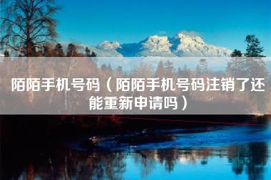 陌陌手机号码（陌陌手机号码注销了还能重新申请吗）