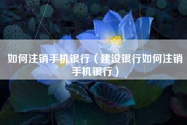 如何注销手机银行（建设银行如何注销手机银行）