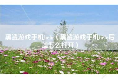 黑鲨游戏手机helo（黑鲨游戏手机helo后盖怎么打开）