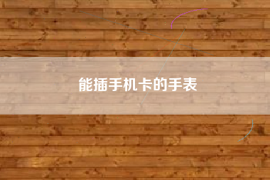 能插手机卡的手表