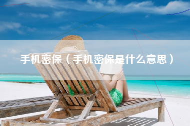 手机密保（手机密保是什么意思）