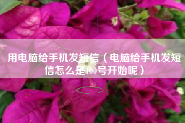 用电脑给手机发短信（电脑给手机发短信怎么是100号开始呢）