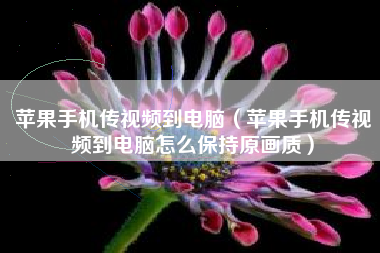 苹果手机传视频到电脑（苹果手机传视频到电脑怎么保持原画质）