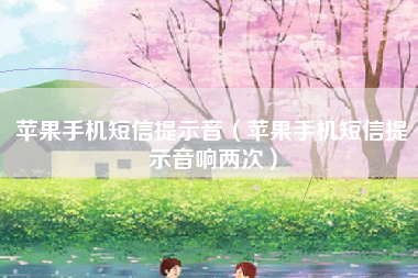 苹果手机短信提示音（苹果手机短信提示音响两次）