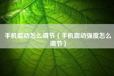 手机震动怎么调节（手机震动强度怎么调节）