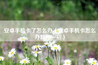 安卓手机卡了怎么办（安卓手机卡怎么办教你一招）