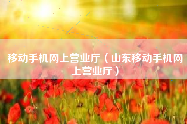 移动手机网上营业厅（山东移动手机网上营业厅）