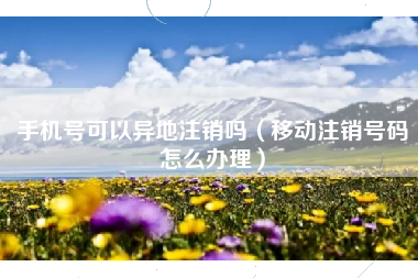 手机号可以异地注销吗（移动注销号码怎么办理）