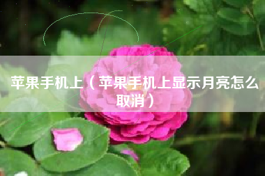 苹果手机上（苹果手机上显示月亮怎么取消）