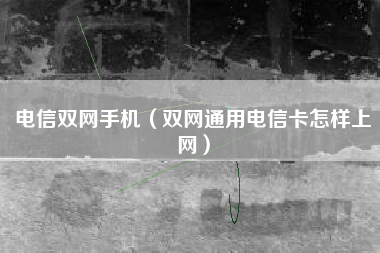 电信双网手机（双网通用电信卡怎样上网）