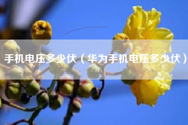 手机电压多少伏（华为手机电压多少伏）