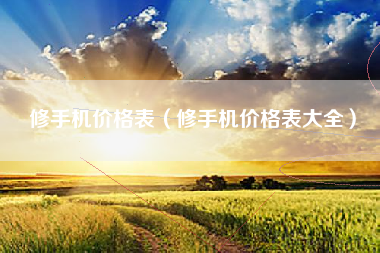 修手机价格表（修手机价格表大全）