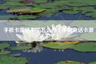 手机卡激活不了怎么办（手机电话卡激活不了）