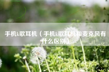 手机k歌耳机（手机k歌耳机和麦克风有什么区别）