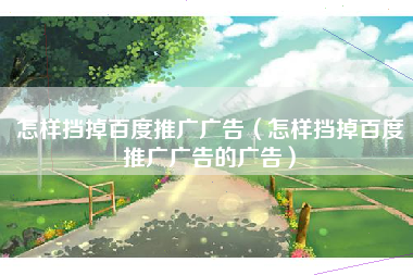 怎样挡掉百度推广广告（怎样挡掉百度推广广告的广告）