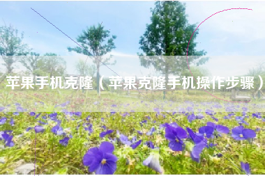 苹果手机克隆（苹果克隆手机操作步骤）