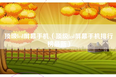 顶级lcd屏幕手机（顶级lcd屏幕手机排行榜最新）