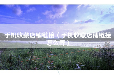 手机收藏店铺链接（手机收藏店铺链接怎么弄）