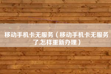 移动手机卡无服务（移动手机卡无服务了,怎样重新办理）