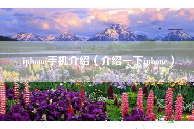 iphone手机介绍（介绍一下iphone）