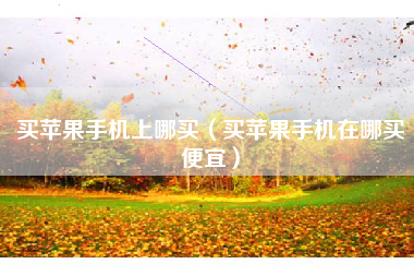 买苹果手机上哪买（买苹果手机在哪买便宜）