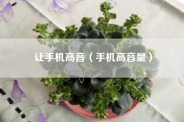 让手机高音（手机高音量）
